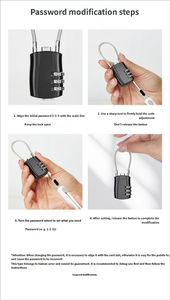 <span class=keywords><strong>Cadenas</strong></span> à combinaison à 3 chiffres avec logo personnalisé, en alliage de zinc, mini, câble extra long, mécanique, antivol, sans clé, <span class=keywords><strong>cadenas</strong></span> à code - Product Image 6