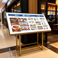 Afficheur lumineux pour menu de restaurant, présentoir LED pour menu, présentoir de sol pour devanture de magasin, présentoir de commande, présentoir de plats