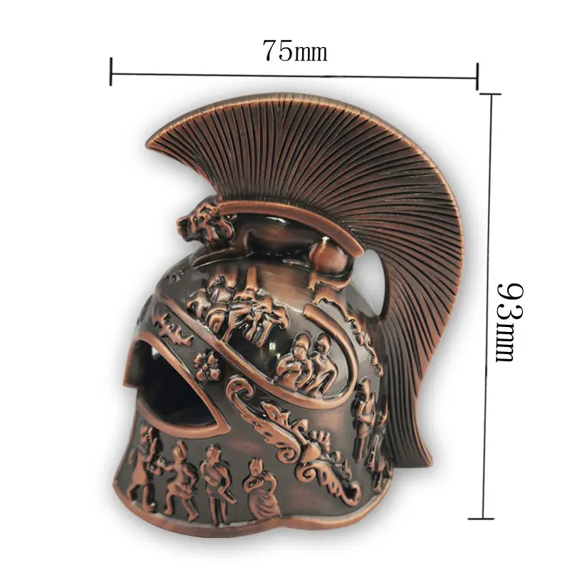 Miniatur Helm Cetakan Logam Kuno 3D, Miniatur Dekorasi Souvenir Logam Logam Paduan Seng