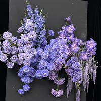 Fleurs artificielles de la série violette pour mariage - Arrangements au sol et de fond avec roses, lys, tulipes et hortensias