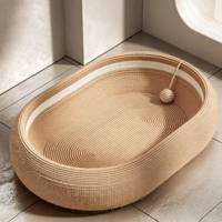 Grattoir et planche à gratter pour chat en sisal, petit format, grand espace, luxueux, mignon, écologique, avec jouet intégré pour le sommeil profond et le jeu