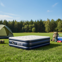 Matelas pneumatique convertible moderne pour 2 personnes avec pompe intégrée - Pliable et portable pour le camping en plein air et l'utilisation en chambre