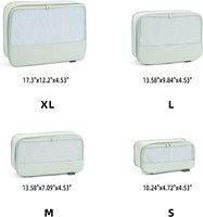 4 pièces en nylon léger de compression Cubes d'emballage à fermeture éclair Organisateurs de voyage pour valises Sacs à dos Casual Luxury Outdoor