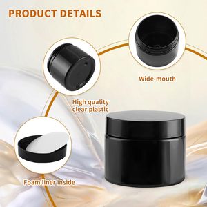 High Quality Jar 30ml 50ml 60ml 80ml 100ml 200ml 250ml 500ml <b>Black</b> PET Plastic Jar - Product Image 3