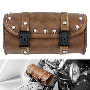 Alforja de Horquilla para Motocicleta de Cuero Bolsa de Herramientas Universal para Harley Softail Touring, Honda, <span class=keywords><strong>BMW</strong></span> y Yamaha - Product Image 5