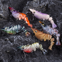 Leurre de pêche crevette multi-sections ultra-réaliste coulant 6cm 8cm 10cm pour poissons d'eau douce