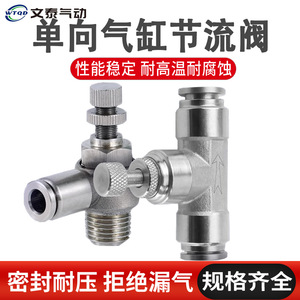 Vanne de régulation pneumatique Wentai en acier inoxydable 304 SA6 8, filetage à connexion rapide unidirectionnel pour limitation de débit - Product Image 3