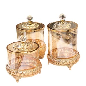 ชุดโหลขนมแก้วและเหล็กดีไซน์หรูหราสไตล์คริสตัล สำหรับตกแต่งบ้าน เก็บผลไม้อบแห้งและขนม - Product Image 5