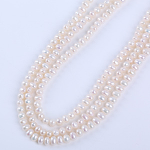 Perlas de Agua Dulce Naturales de 4-5 mm, Casi Redondas, Forma de Patata Elíptica, Hilo de Perlas Sueltas para Manualidades, Venta al por Mayor - Product Image 1