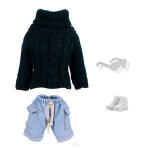 Weihnachten Neu Europa und Amerika 30CM Puppe 6 Minuten 11 Zoll Anziehpuppe Mode-Pullover Hochkragen Woll-Hoodie Babykleidung Spielzeug - Product Image 5