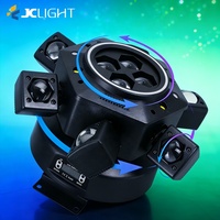 Lumière laser LED à six bras mini mobile, faisceau d'éclairage vert, rouge et RGBW, couleurs émettrices pour discothèque, scène, DJ