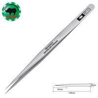PRO RHINO TOOLS RP Series Pince à épiler antiacide anti-magnétique en acier au carbone à haute dureté pour l'industrie des bijoux électroniques de beauté