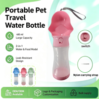 Bouteille d'eau portable pour chien avec conteneur alimentaire pour voyage, en matériau de qualité alimentaire, pour chiot - Accessoires pour animaux de compagnie OEM & ODM