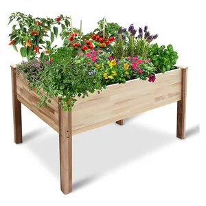 Di alta qualità in Rilievo Garden Outdoor Verdura Fiore Fioriera In Legno Letto Box