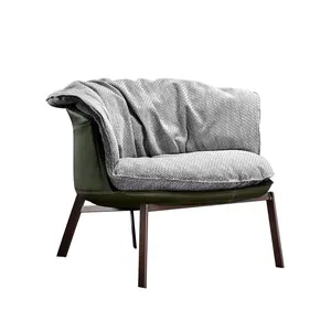 Nordic Contemporary Style Wohnzimmer möbel Freizeit stuhl Gepolsterter Stuhl Edelstahl beine Weicher Stoff
