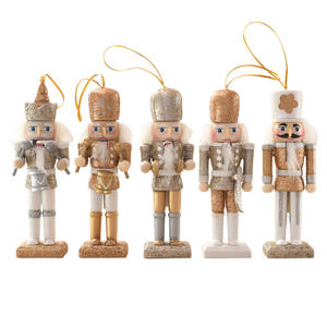 Ornement populaire joyeux noël, nouvel arrivage, 13cm de haut, 5 pièces, paillettes, <span class=keywords><strong>casse</strong></span>-<span class=keywords><strong>noisette</strong></span>, décoration soldat en bois - Product Image 6
