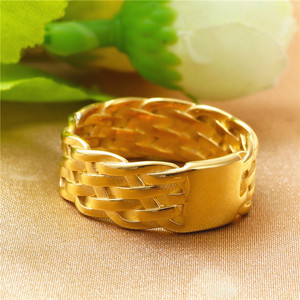 European American Style <b>Titanium</b> Steel Braided <b>Ring</b> Men's Punk Jewelry Gift 240119 - Product Image 1