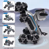 Robot anjing Rc panas 18 menit, mainan anjing Rc mobil aksi Rc Model 8 roda musik menyala waktu bermain