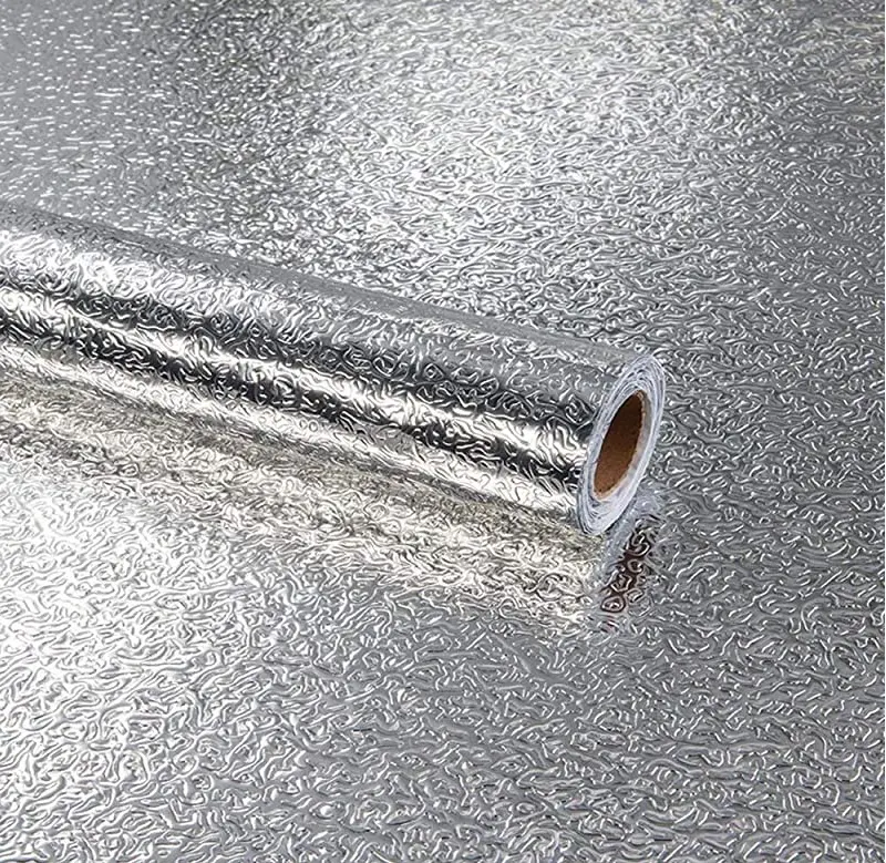 Kitchen Backsplash Wallpaper Peel and Stick Aluminium Foil wallPaper Self Adhesive Oil-Proof Heat Resistant Wall Sticker