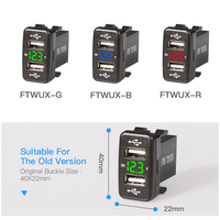 Pengisi Daya Mobil USB Ganda dengan Voltmeter LED DC 12V 24V 5V 2.1A Per Port Adaptor Pengisi Daya USB Soket Mobil Cocok untuk Toyota Hilux Vigo