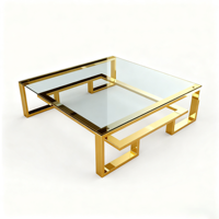 Table basse moderne et écologique avec plateau en acier inoxydable pour hôtel et salon - Vente de meubles