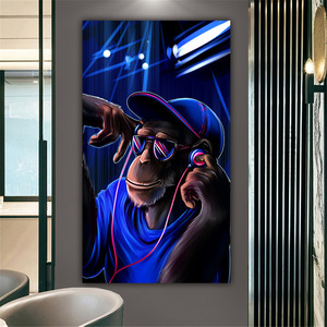 <span class=keywords><strong>Peinture</strong></span> moderne en cristal <span class=keywords><strong>de</strong></span> porcelaine <span class=keywords><strong>de</strong></span> singe <span class=keywords><strong>de</strong></span> DJ Pop Art moderne HD imprimé DJ Gorilla Home Decor Art <span class=keywords><strong>peinture</strong></span> en cristal <span class=keywords><strong>de</strong></span> porcelaine - Product Image 2