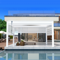 Maßgefertigte Manuelle Metalldachabdeckung für Aluminium-Outdoor-Pavillon-Bausätze mit Schwimmbad, Nicht-Motorisiert