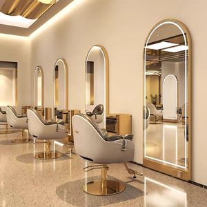 Hair salon <b>mirror</b> hair cutting <b>mirror</b> with light single and double-sided floor standing full <b>body</b> <b>mirror</b> hair salon exclusive - Product Image 3