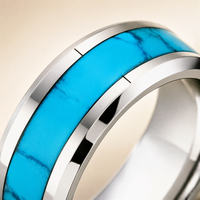 18K Vergoldeter Edelstahlring Wasserdicht Geometrisches Muster Leuchtender Öltropfen Boutique Individuelle Gravur