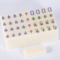 Jeu de Mahjong chinois de Singapour 144/156 tuiles en acrylique jaune ivoire style traditionnel avec tapis de table aléatoire