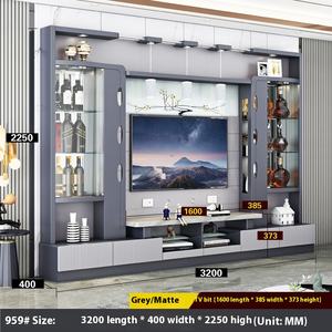 テレビユニットモダンスタイル工場卸売モダンテレビ壁木製高級メディアコンソールリビングルーム家具テレビスタンド - Product Image 5