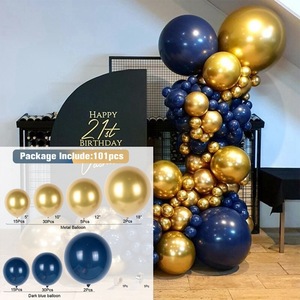 Gold Weiß Geburtstags feier Luftballons Dunkelblau Baby Shower Party Dekorationen für Weihnachten Tisch dekoration für Party Hintergrund - Product Image 4