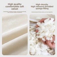 Canapé paresseux une place en velours, moderne et simple, avec rembourrage en éponge déchiquetée et tissu compressé sous vide, idéal pour salon et balcon - Meilleures ventes