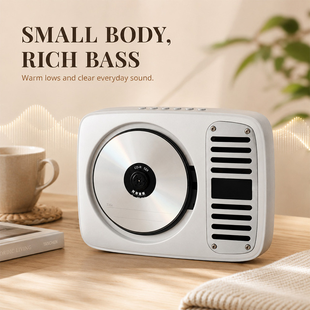 Retro CD Player with Music Copy Function Wireless Audio FM Radio and Memory Card Playback