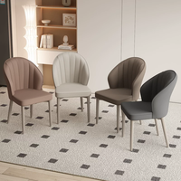 Chaise de salle à manger moderne en velours coloré, avec structure métallique et revêtement moelleux, pour salon et chambre à coucher, vente en gros