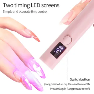LULAA โคมไฟเล็บ LED UV แบบพกพาขนาดเล็กแบบสองด้าน แบตเตอรี่แบบชาร์จได้ เครื่องมือดันเล็บสำหรับเจลทุกชนิด อบแห้งยาทาเล็บ ทำเล็บ - Product Image 3
