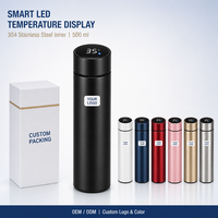 Gobelet isotherme sous vide en acier inoxydable 304 de 500 ml avec affichage de la température et infuseur à thé – Cadeau d'affaires, bureau, voiture
