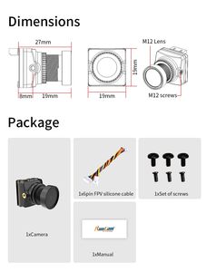 Cámara de Visión Nocturna Original RunCam 2 Pro 1500TVL 16:9/4:3 PAL/NTSC Conmutable para Drones de Carreras - Product Image 3