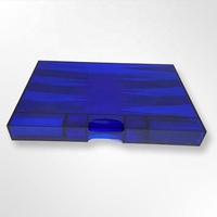 Ensemble de backgammon bleu 33X23 cm Lucite pour cadeaux Judaica