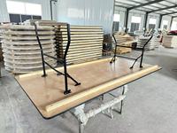 Table ronde pliante moderne de 6 pieds pour banquets d'hôtel et mariages, usage commercial, mobilier de restaurant en bois pour 10 personnes