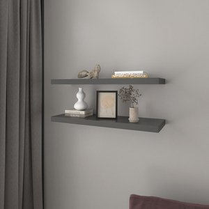 Mensola Sospesa Dallas Grigio Opaco, Scaffale Espositivo per Soggiorno - Product Image 1