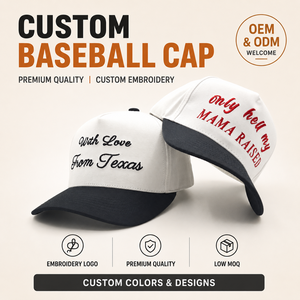 Casquette de baseball bicolore à 5 panneaux, logo personnalisé, faible MOQ, broderie OEM, design graphique créatif, pièce durable, qualité supérieure - Product Image 1