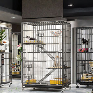 Ev kullanımı için kapalı kedi Villa kum kabı ve BreedingWire katlanabilir çok katmanlı şifreli kedi kafesi - Product Image 6