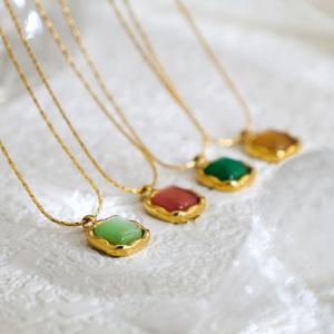 Colliers personnalisés avec pendentif en pierre naturelle 5A CZ, autres colliers de mode, chaîne en or rempli sur mesure, colliers avec pendentif pour femmes - Product Image 3