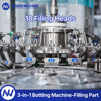 NAVAN XGF18-18-6 Machine de remplissage de boissons électrique entièrement automatique 3-en-1 avec moteur PLC pour bouteilles PET, production de boissons, garantie 1 an