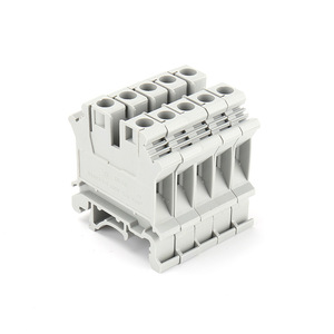 Bloc de bornes de tension UK-6N de type rail, retardateur, 800V 0-57A, en cuivre PA66, avec 6 bornes de raccordement carrées, pour usage électrique d'électricien EB - Product Image 1