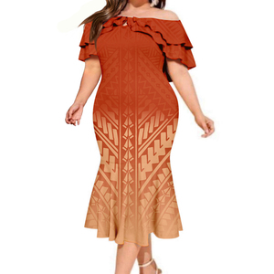 <span class=keywords><strong>Robe</strong></span> sirène à volants et épaules dénudées pour femmes, tenue Midi élégante de <span class=keywords><strong>grande</strong></span> <span class=keywords><strong>taille</strong></span>, Double épaisseur, nouvelle collection - Product Image 1