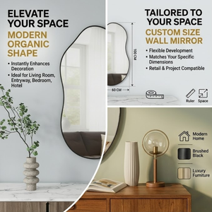 Specchio da Parete Irregolare Personalizzato, Specchio Decorativo con Cornice in Metallo Asimmetrica per <span class=keywords><strong>Soggiorno</strong></span>, Ingresso, Arredamento Casa - Product Image 3