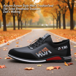 Zapatillas Deportivas Casuales de Estilo Coreano para Hombre, Marca Wua, con Suela de Goma, Transpirables, con Punta Redonda y Cordones, para Caminar en Otoño - Product Image 2