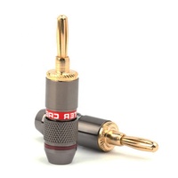 Prise banane sans soudure en cuivre pur plaqué or 4 mm, la plus vendue, pour amplificateur